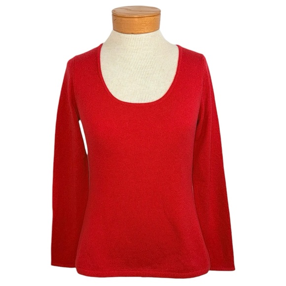 Worth Sz Small Red Cashmere Scoop Neck Sweater - Picture 1 of 6